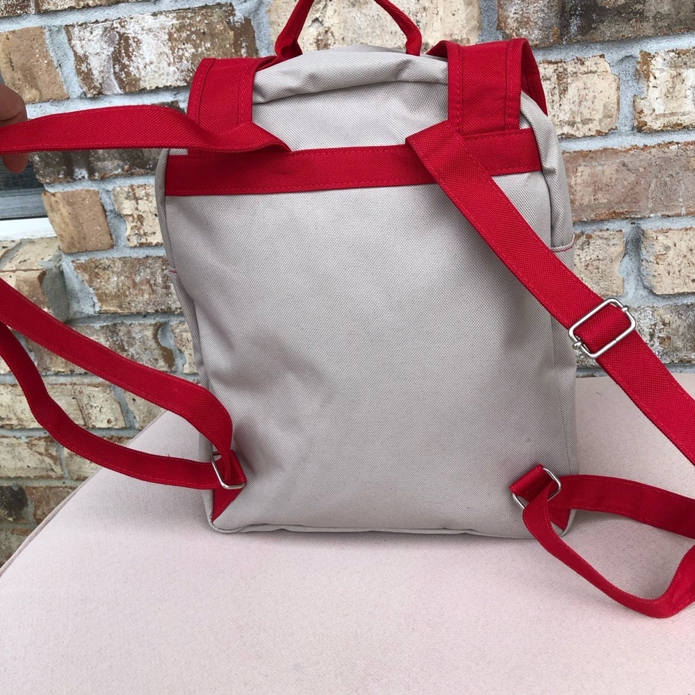 Tommy Hilfiger Red Tan Medium Size Snap/ Zipper Closure Women’s Backpack - Picture 8 of 16